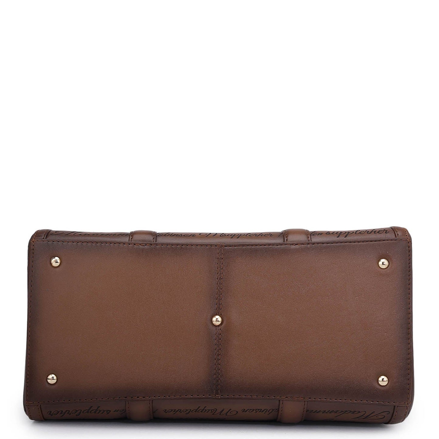 Medium Signato Leather Satchel - Cognac