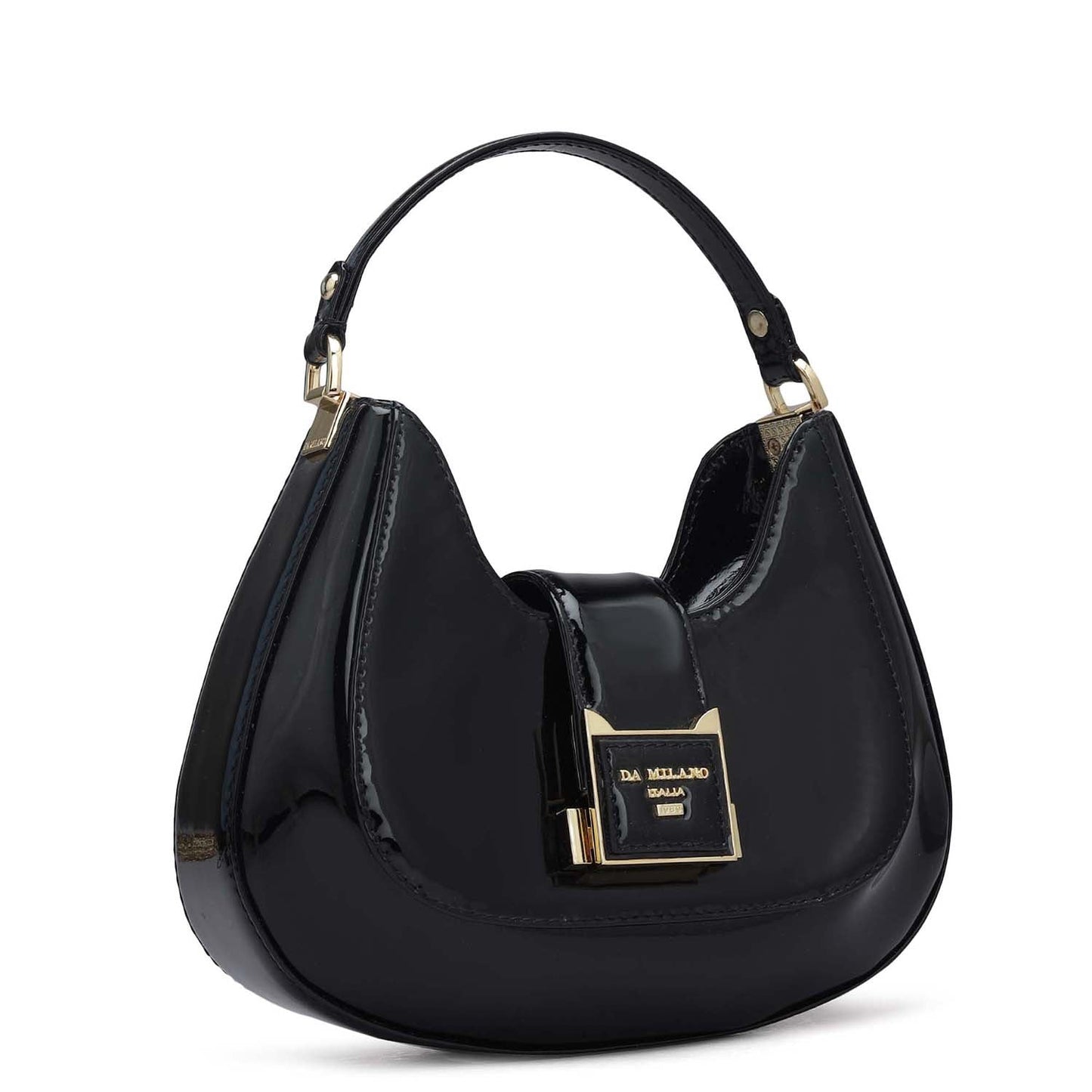 Small Patent Leather Satchel - Black