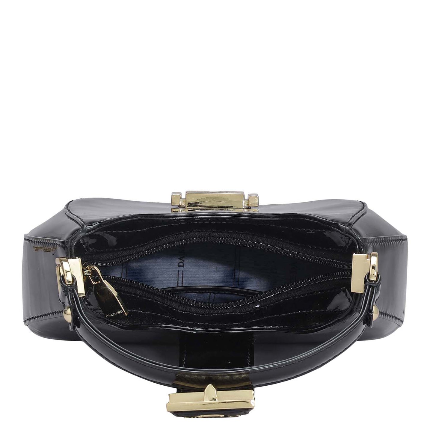 Small Patent Leather Satchel - Black