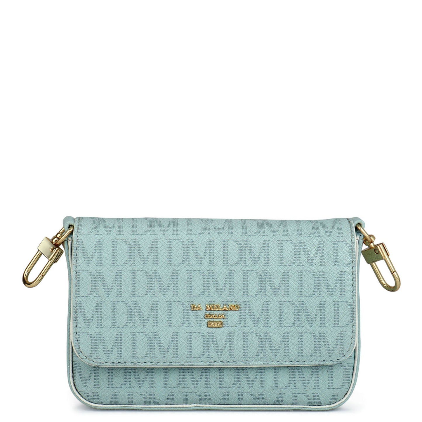 Monogram Franzy Leather Sling - Cloud Blue & White