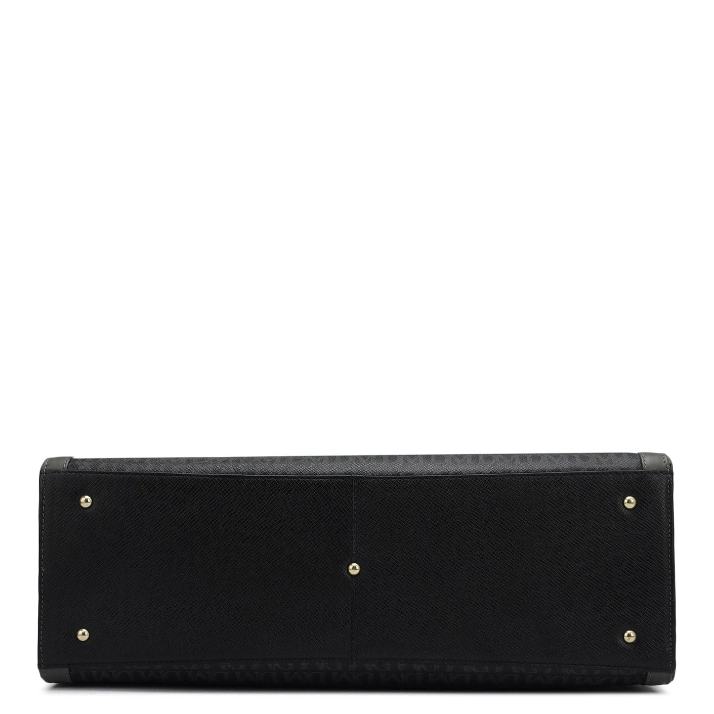 Large Monogram Leather Book Tote - Black