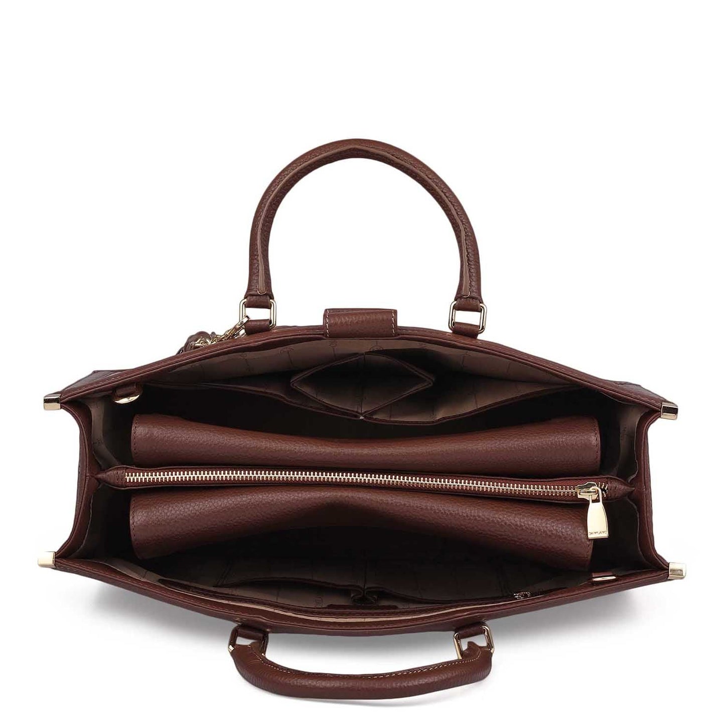 Medium Canvas Wax Leather Book Tote - Beige & Espresso