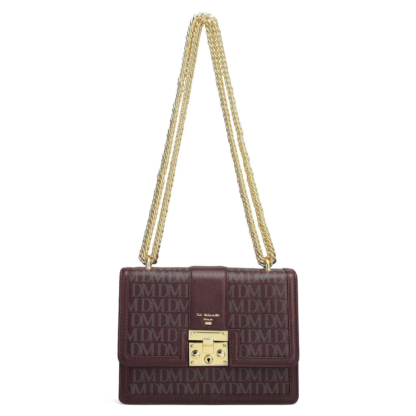 Small Monogram Franzy Leather Shoulder Bag - Wine