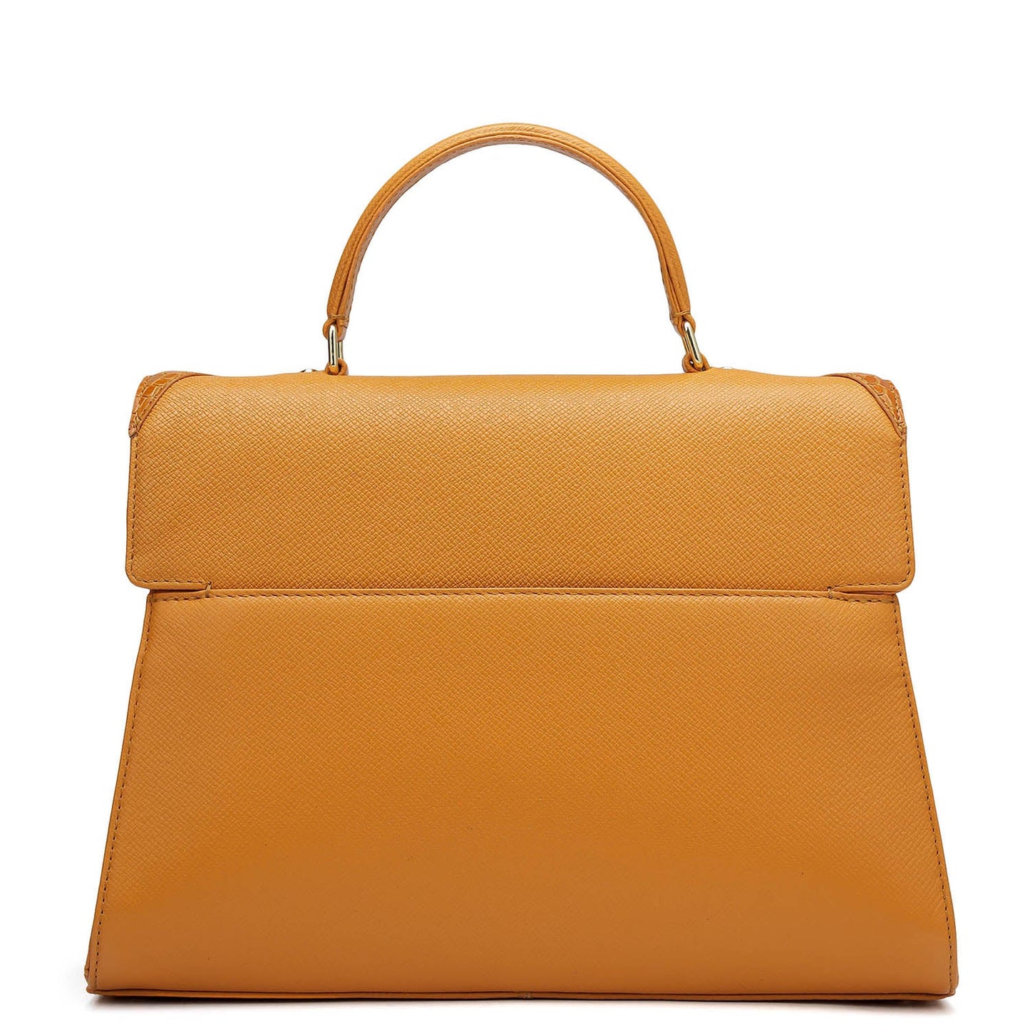 Medium Croco Franzy Leather Satchel - Flame