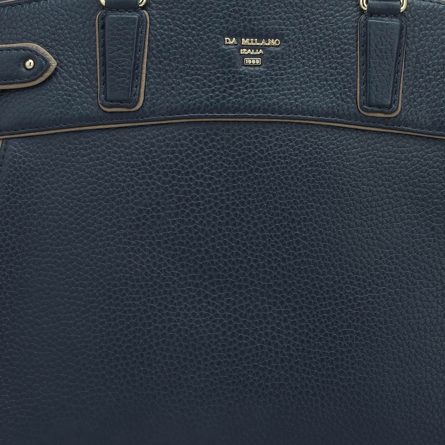 Medium Wax Leather Satchel - Navy