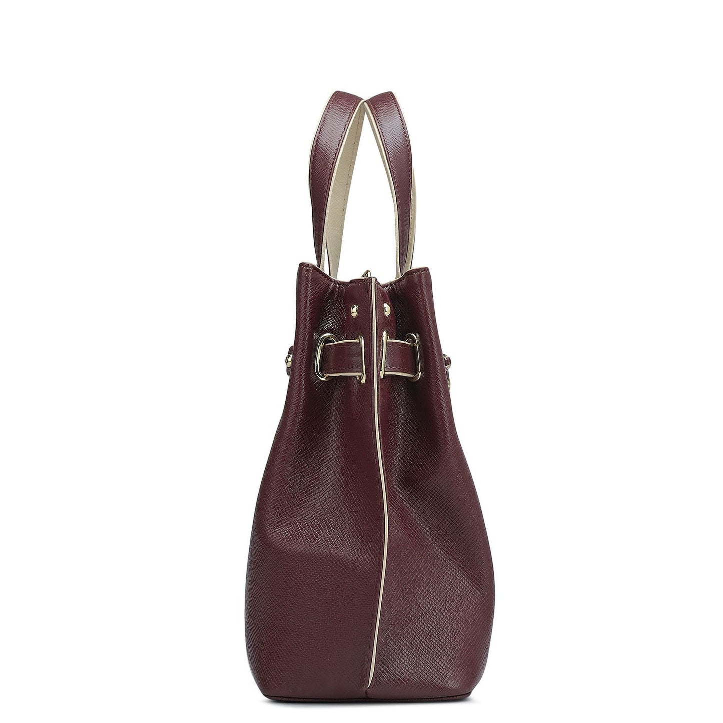 Medium Franzy Leather Satchel - Wine