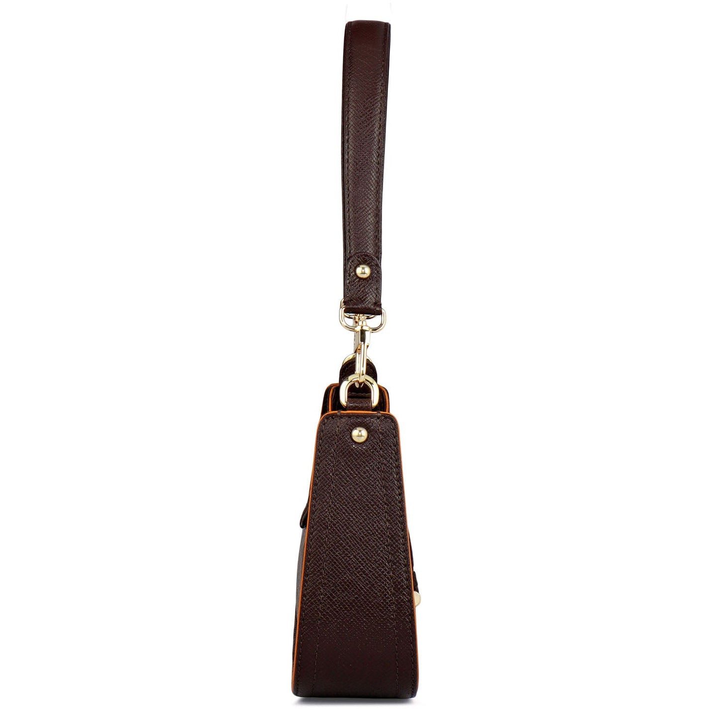 Monogram Franzy Leather Baguette - Chocolate