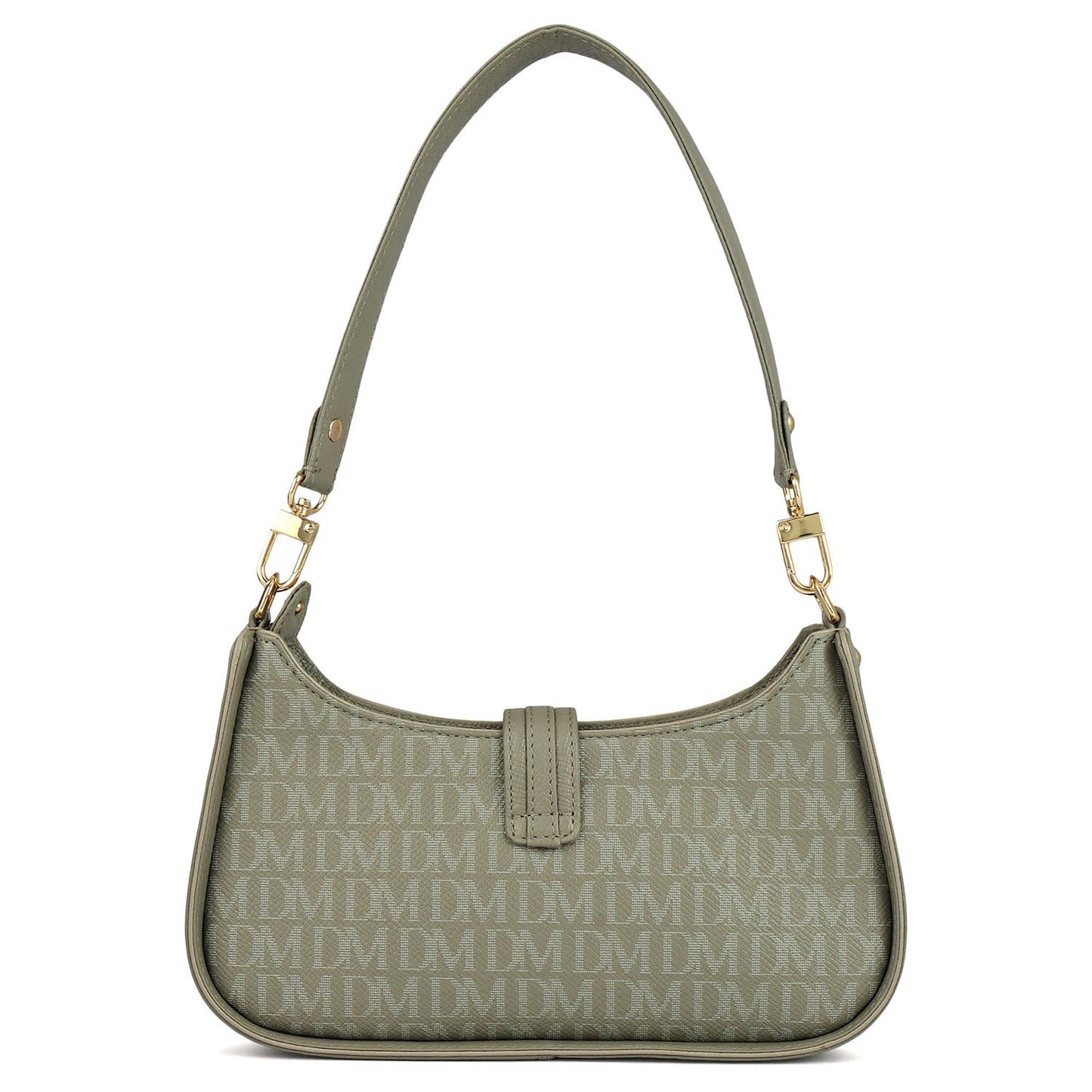Monogram Franzy Leather Baguette - Stone Grey