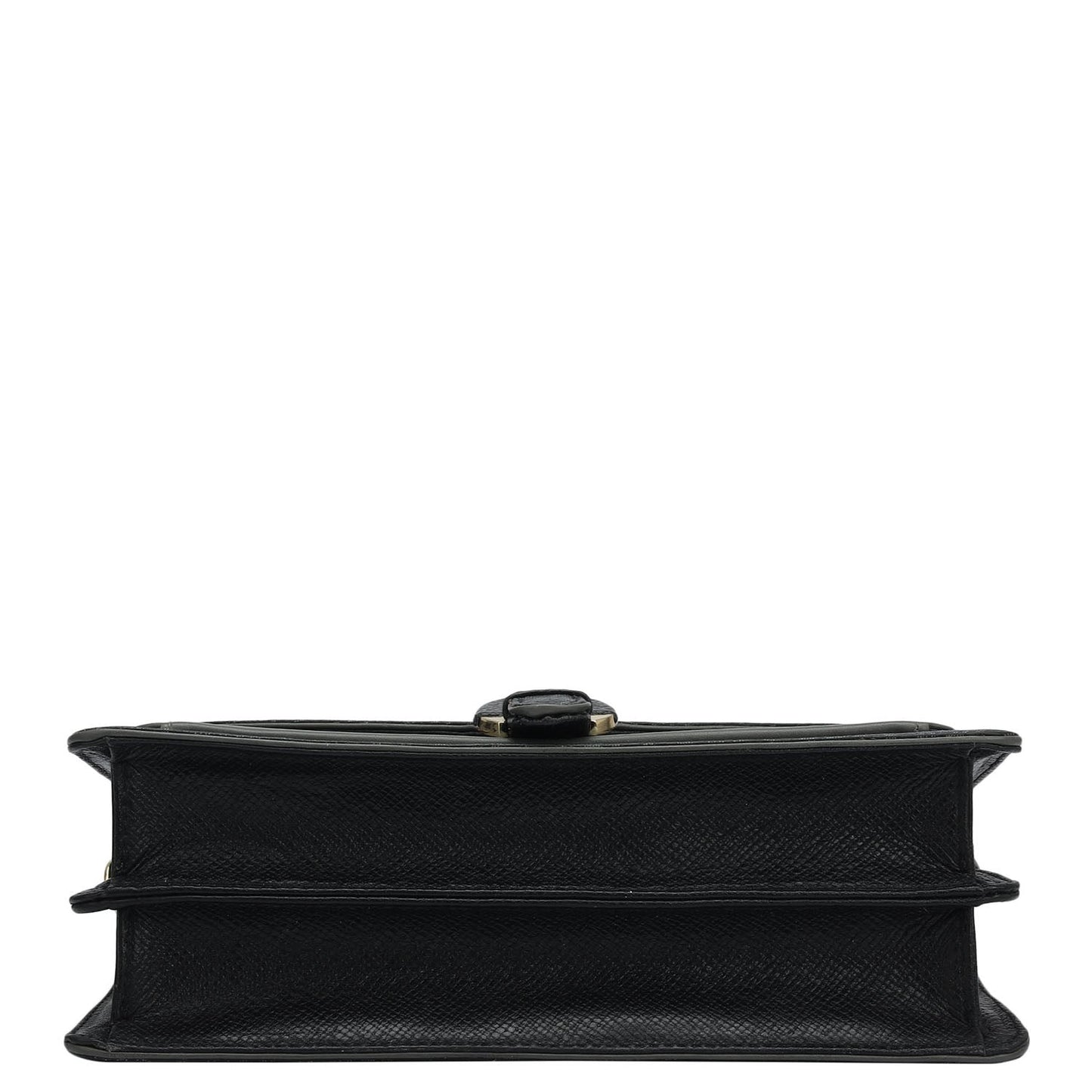 Small Monogram Plain Leather Baguette - Black