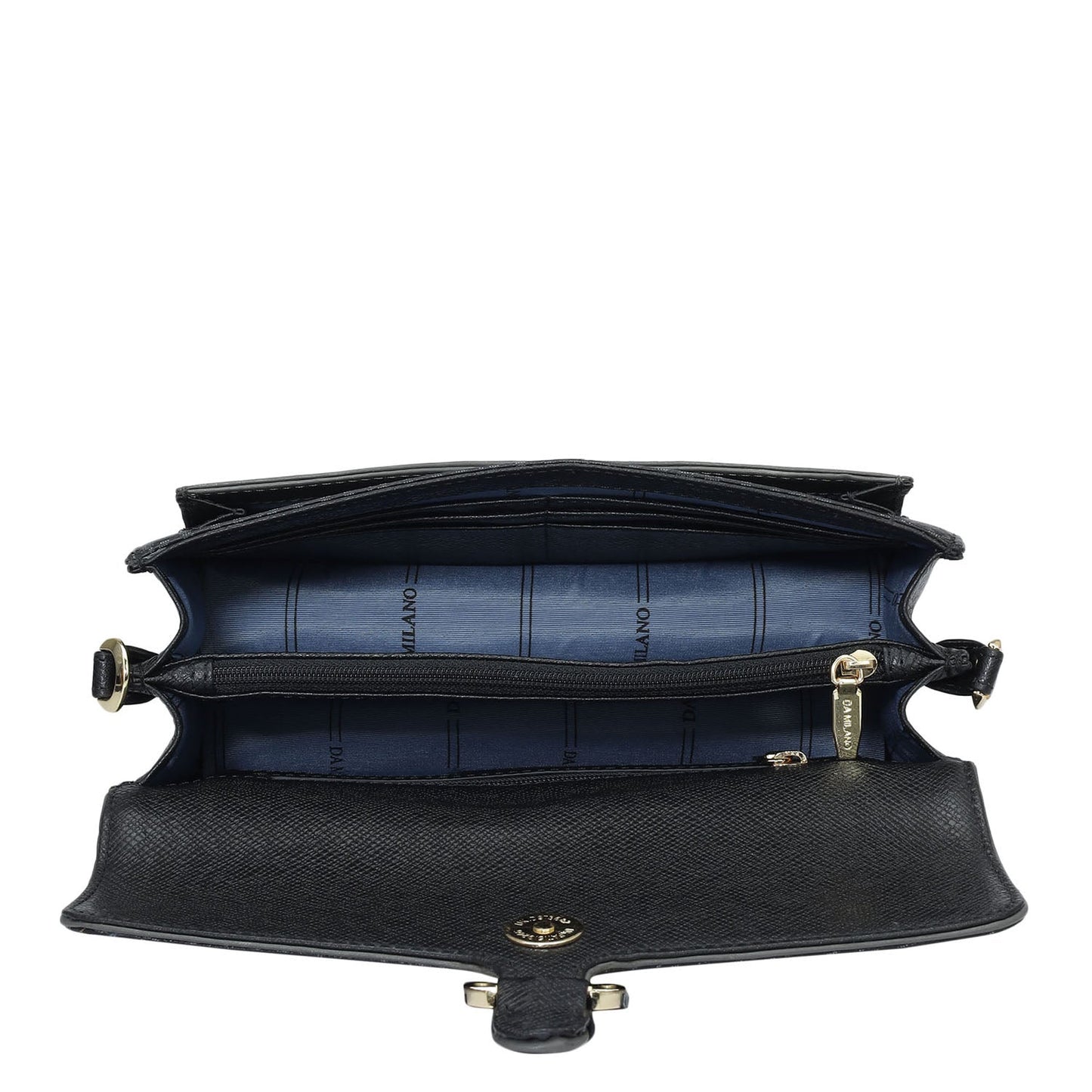 Small Monogram Plain Leather Baguette - Black