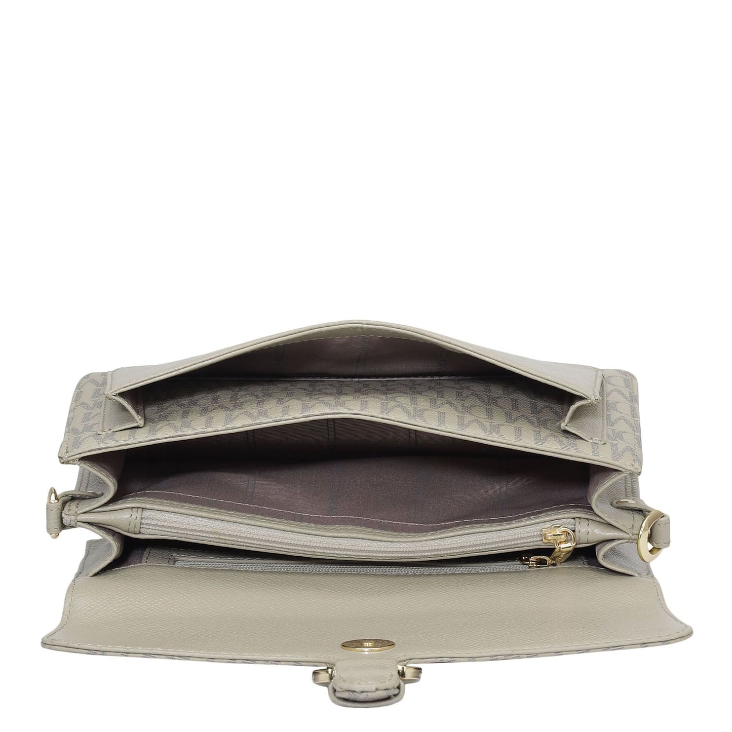 Small Monogram Franzy Leather Baguette - Chalk