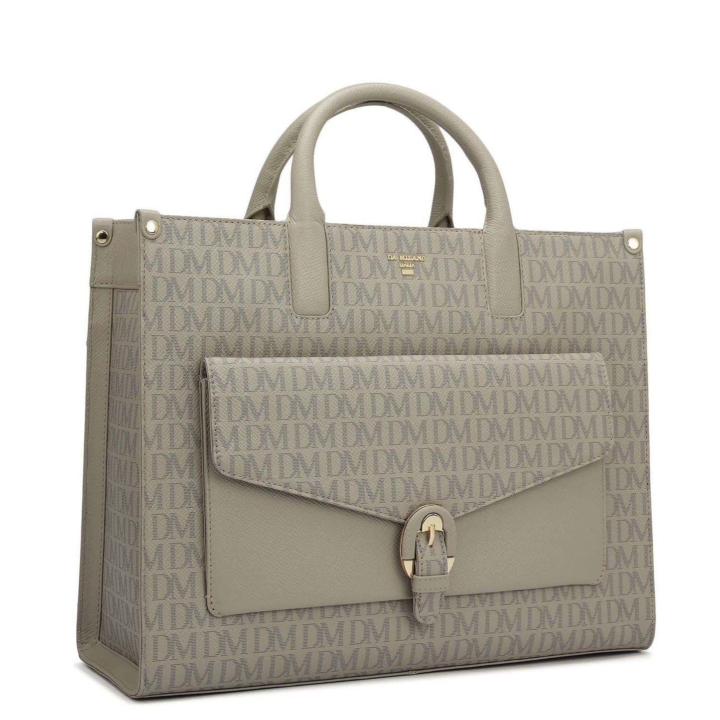 Medium Monogram Franzy Leather Satchel - Chalk
