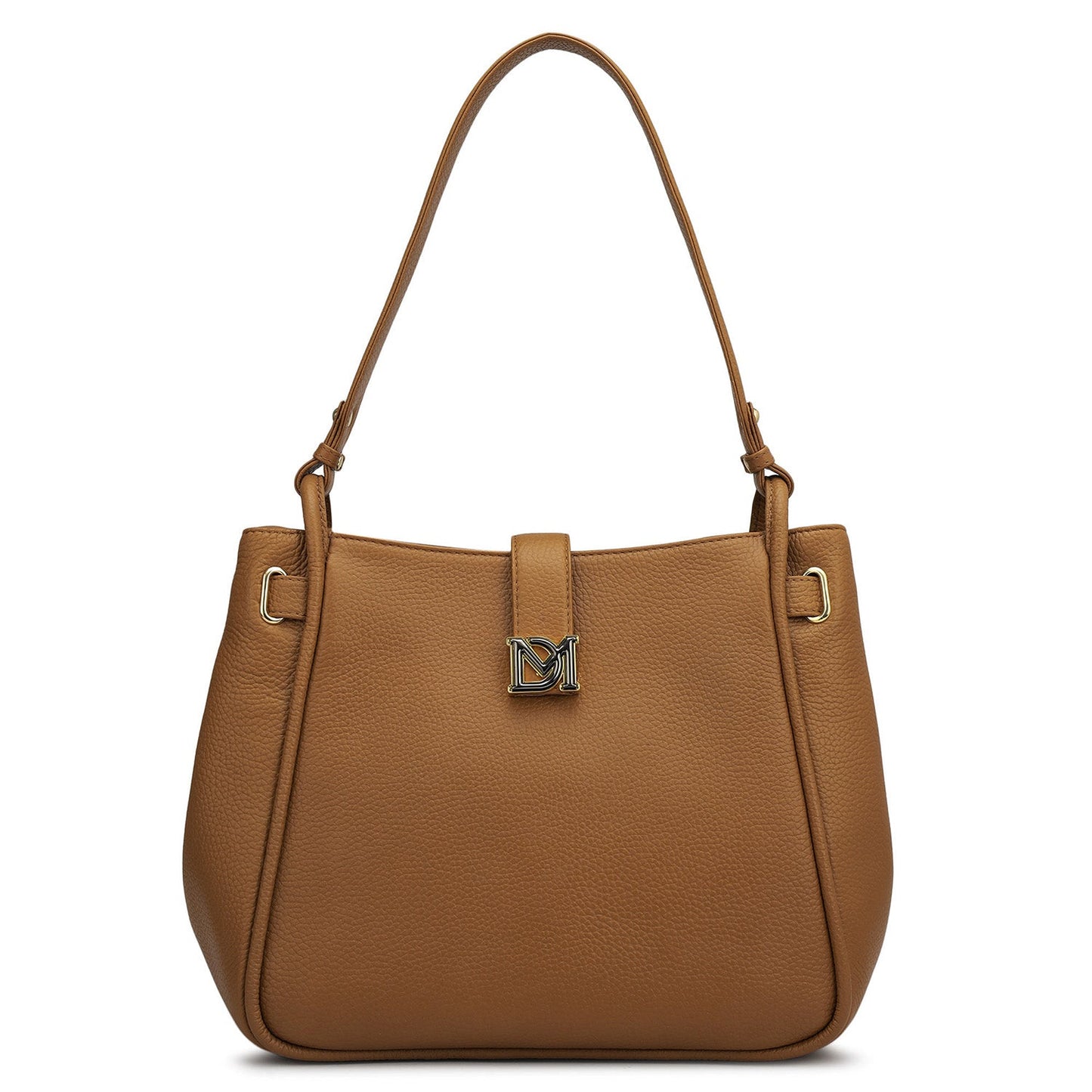 Medium Wax Leather Hobo - Caramel