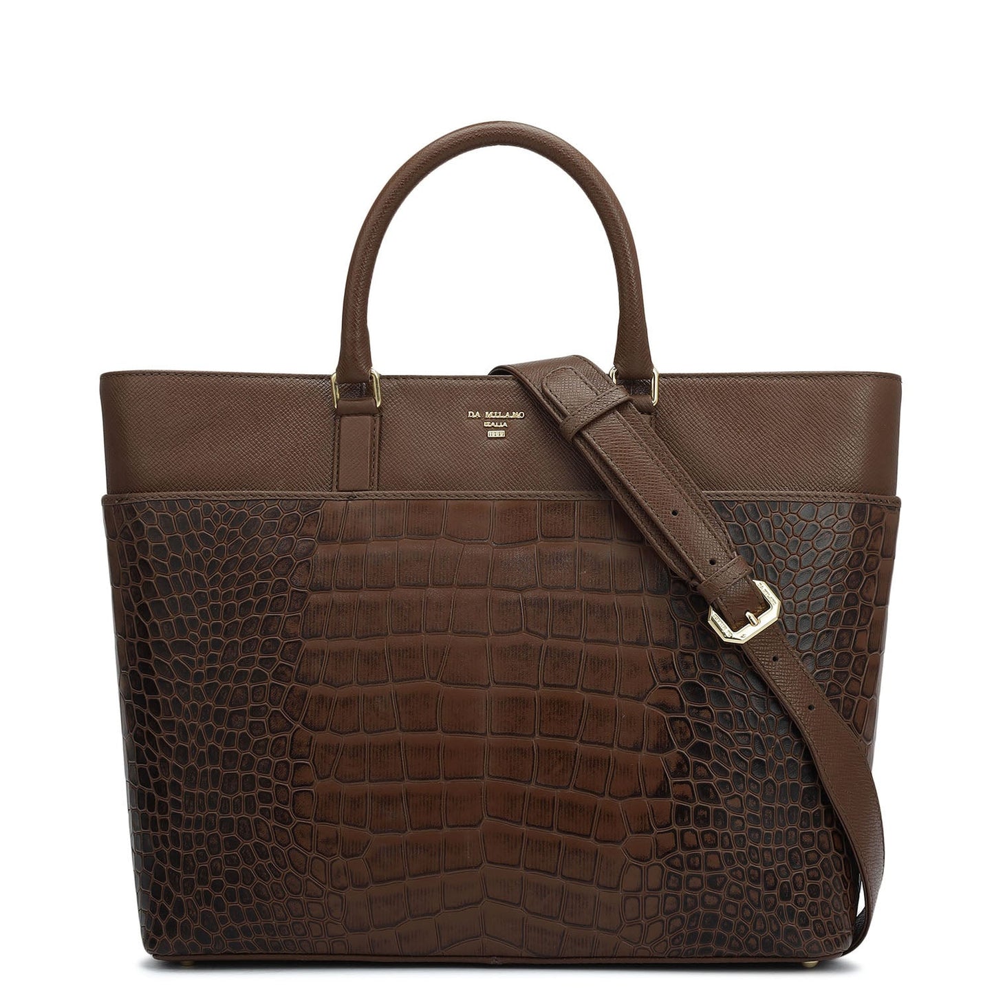 Medium Croco Franzy Leather Satchel - Date