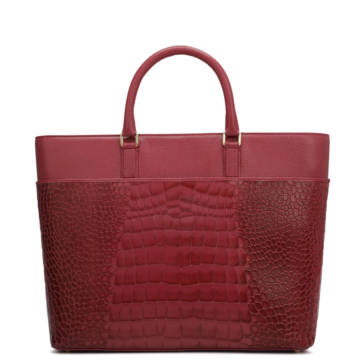 Medium Croco Franzy Leather Satchel - Plumberry