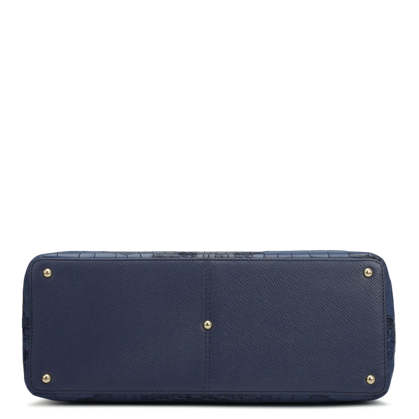 Medium Croco Franzy Leather Satchel - Stardust