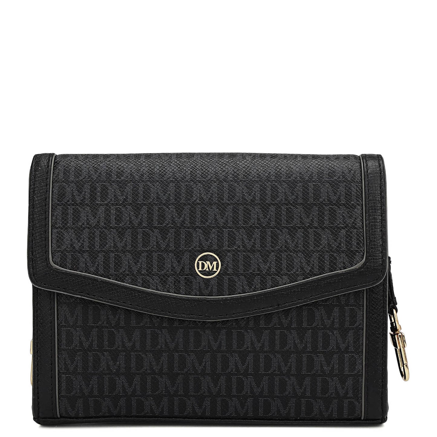 Large Monogram Leather Book Tote - Black