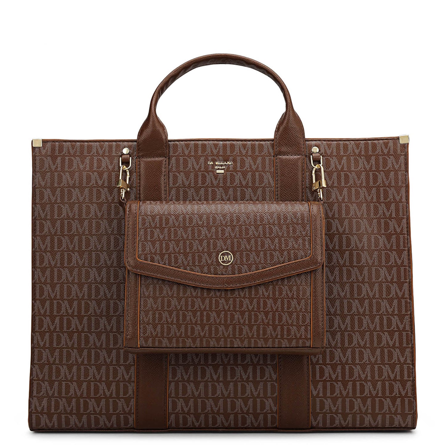 Large Monogram Leather Book Tote - Date