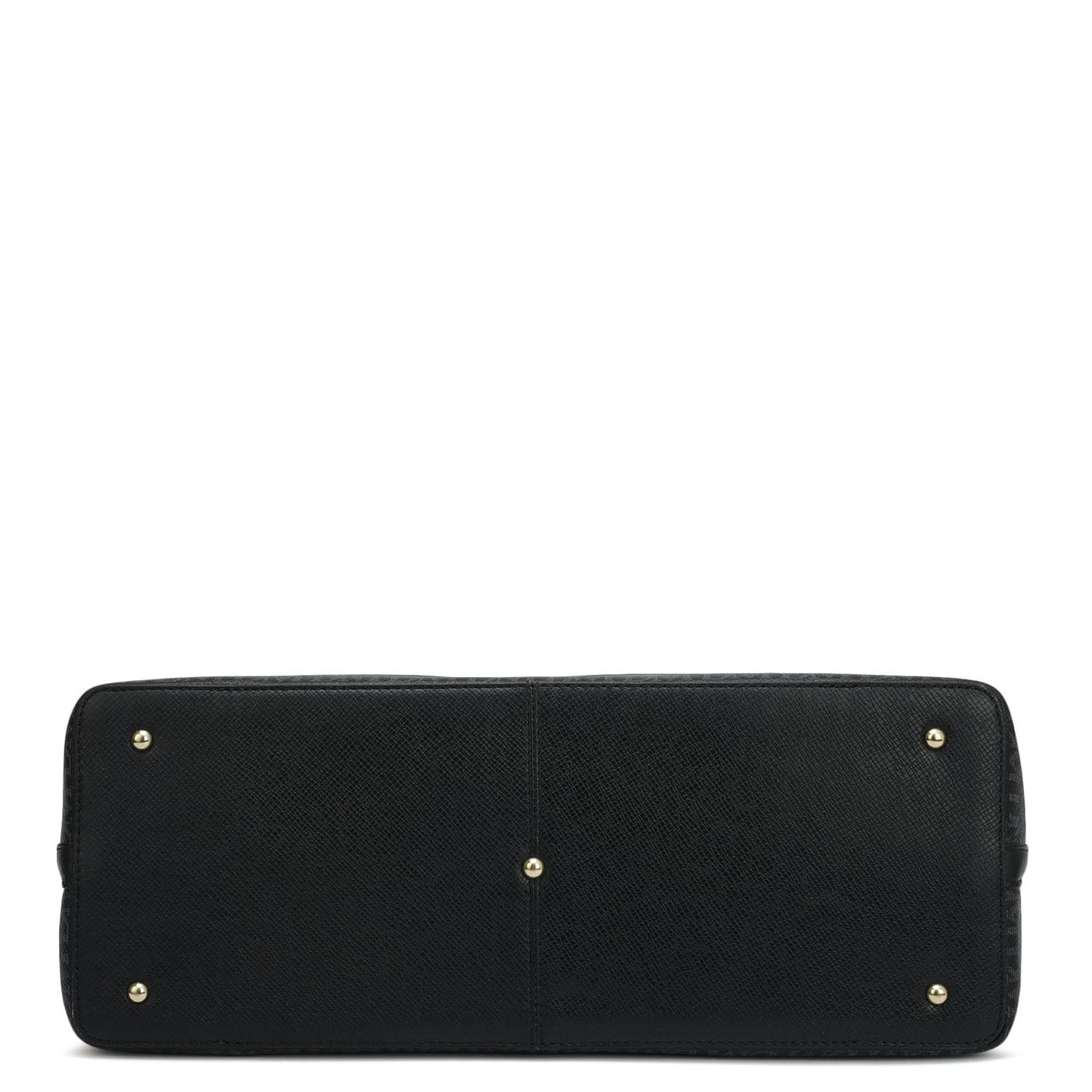 Large Monogram Plain Leather Tote - Black