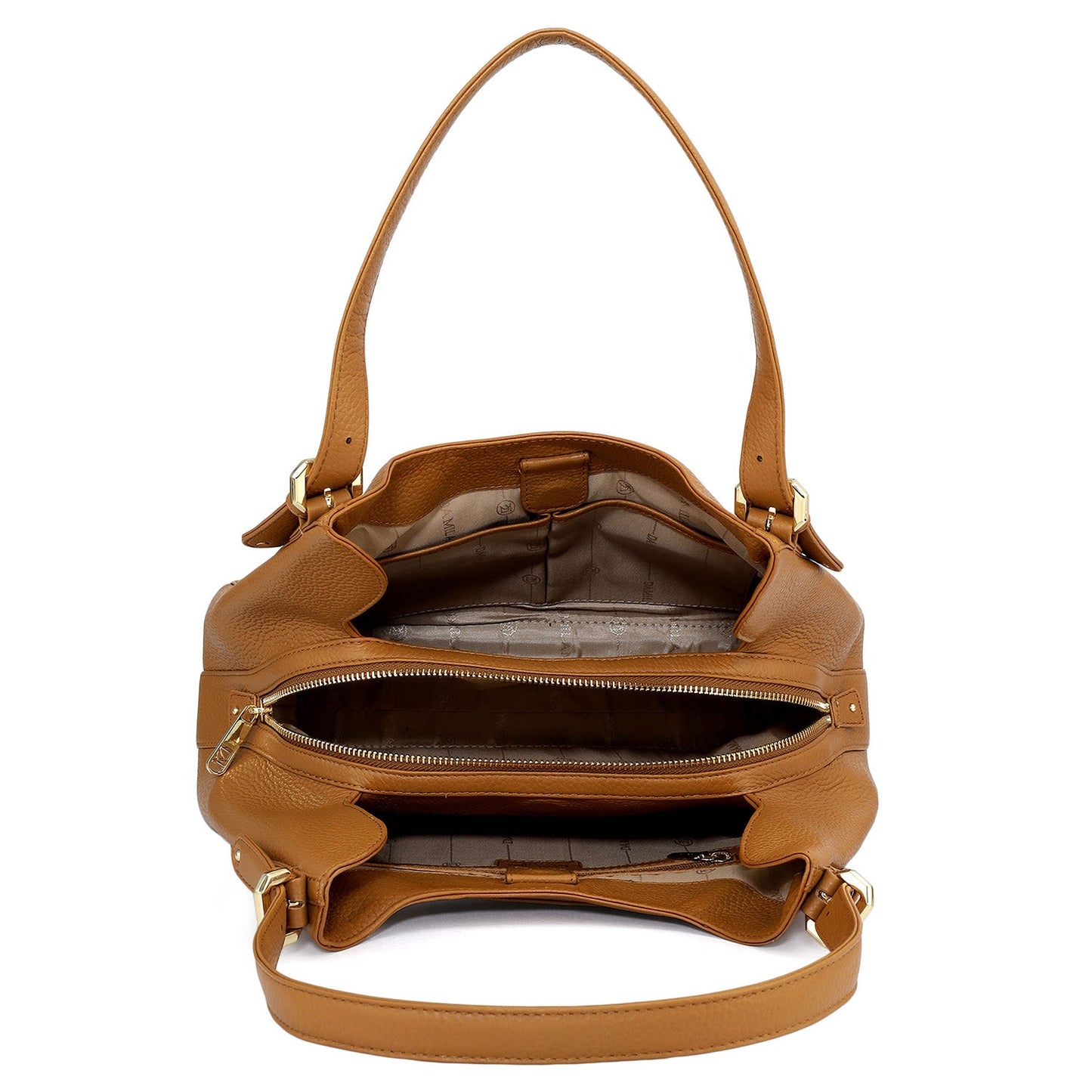 Medium Wax Leather Hobo - Caramel