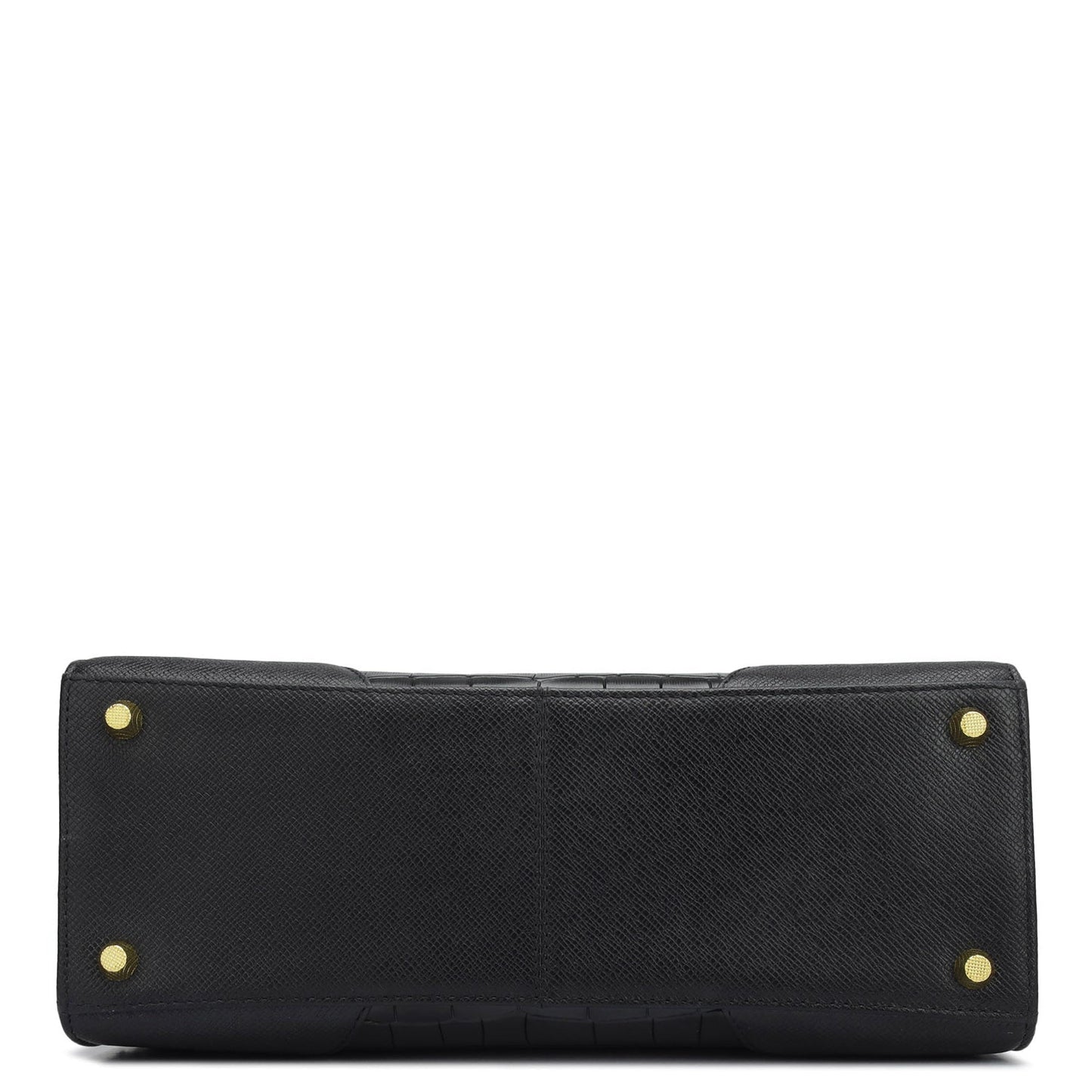Medium Croco Franzy Leather Satchel - Black
