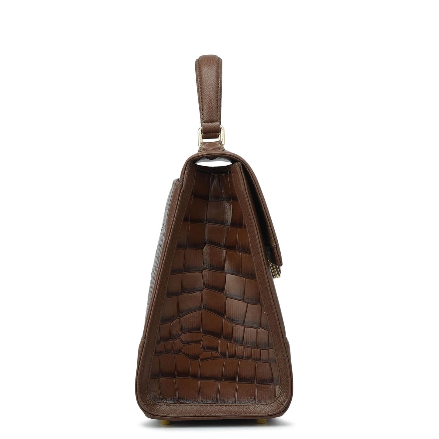 Medium Croco Franzy Leather Satchel - Date