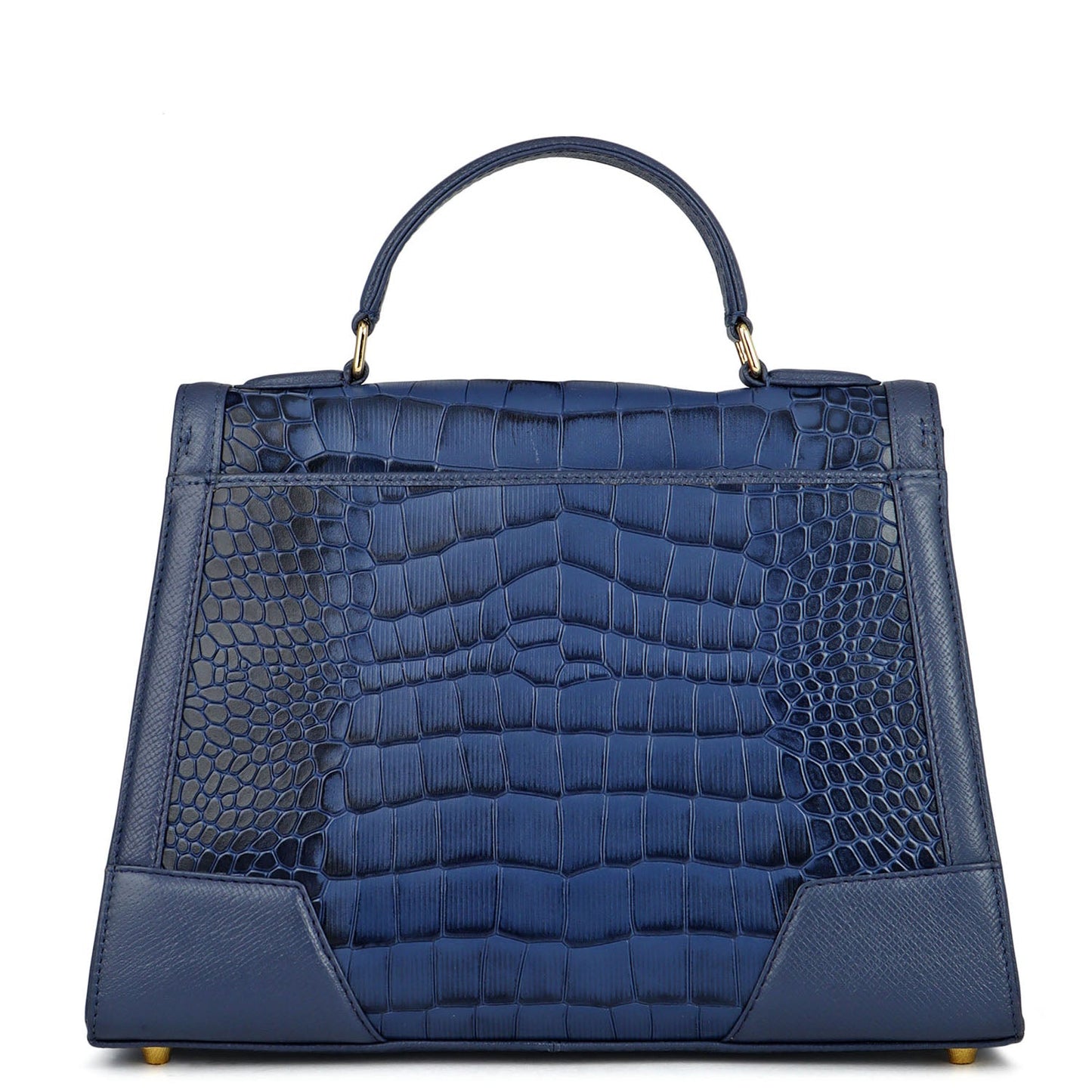 Medium Croco Franzy Leather Satchel - Stardust