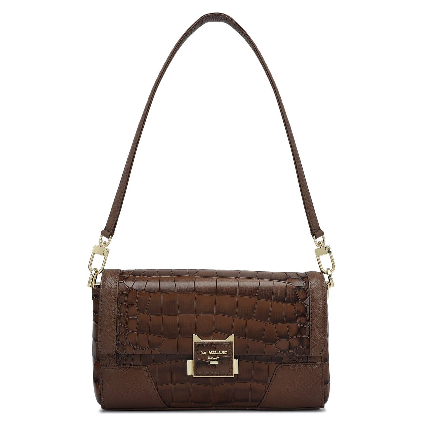 Small Croco Franzy Leather Baguette - Date