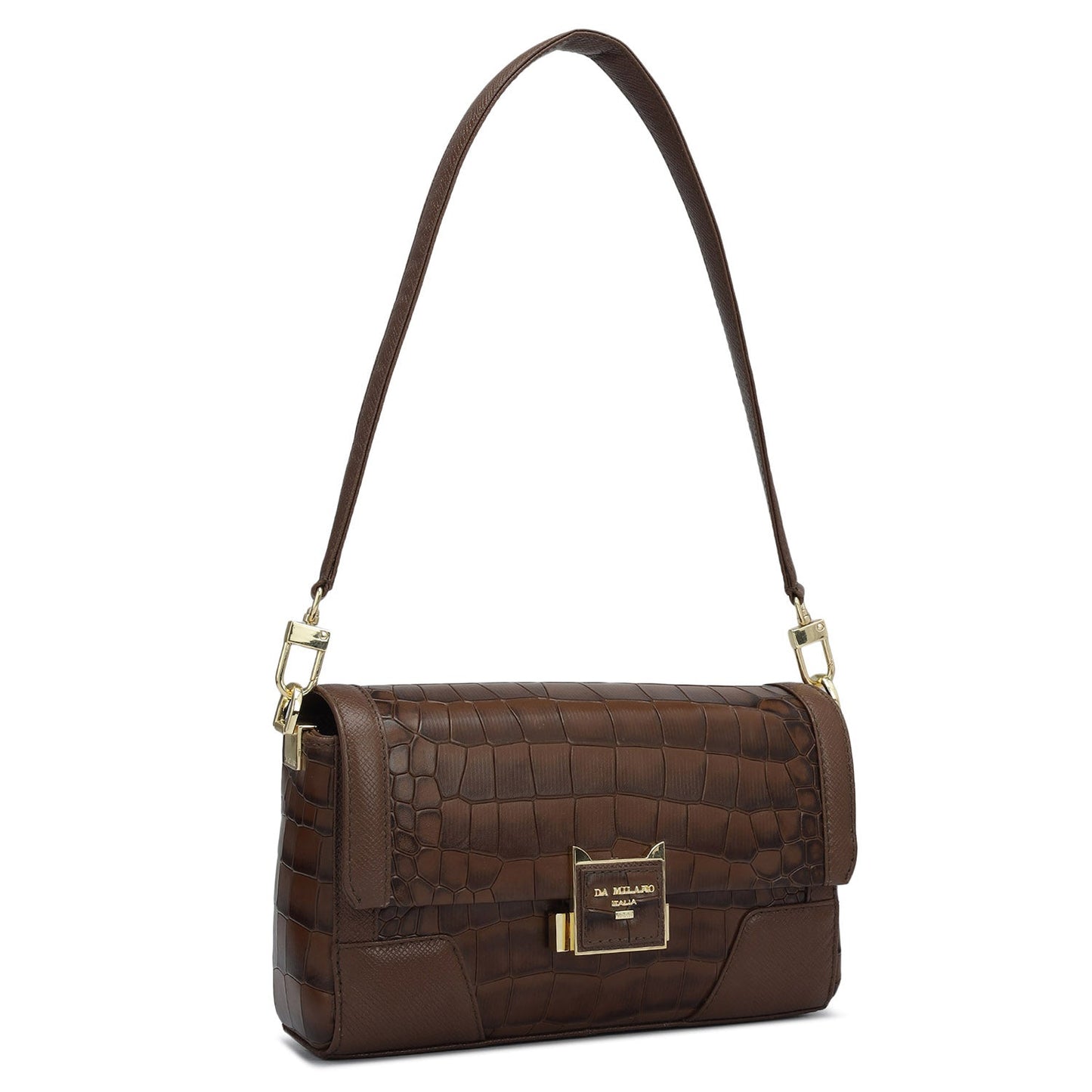 Small Croco Franzy Leather Baguette - Date