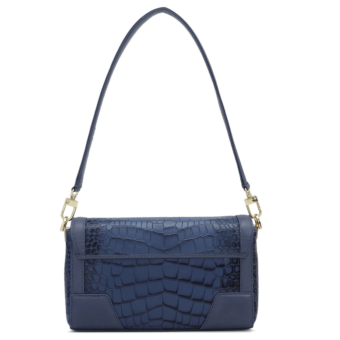 Small Croco Franzy Leather Baguette - Stardust