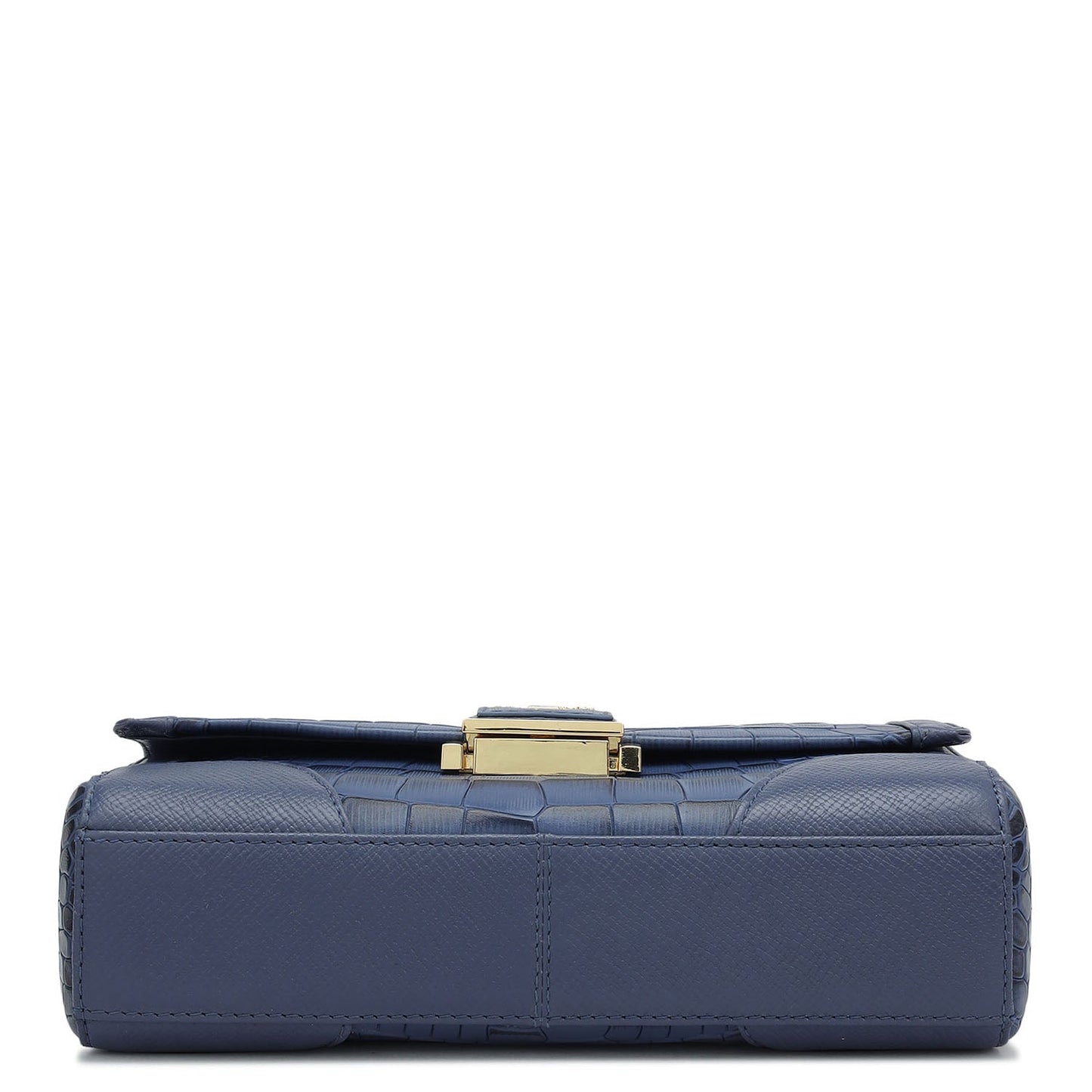 Small Croco Franzy Leather Baguette - Stardust