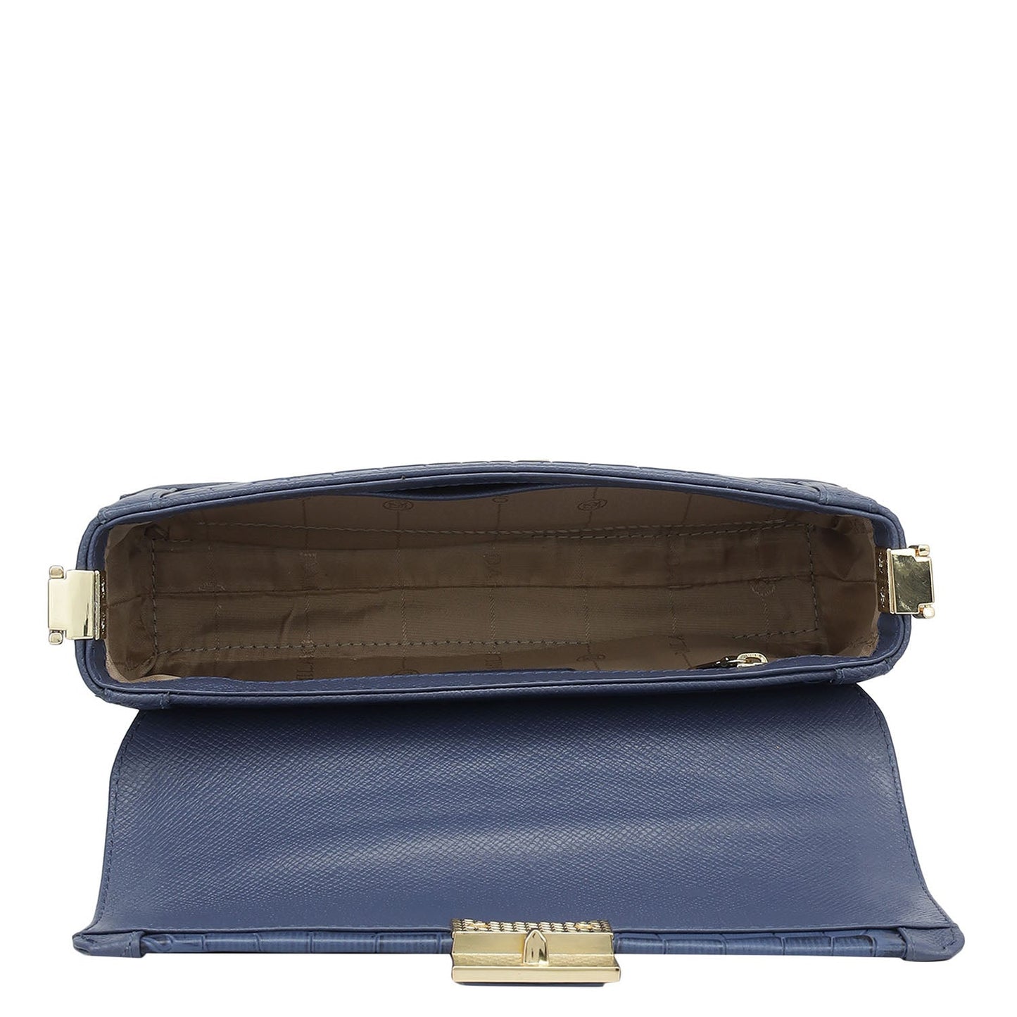Small Croco Franzy Leather Baguette - Stardust
