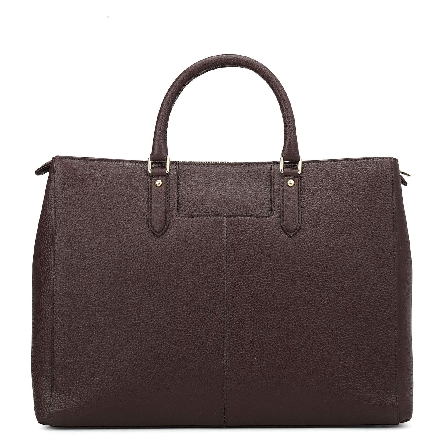 Large Wax Stripe Leather Book Tote - Berry