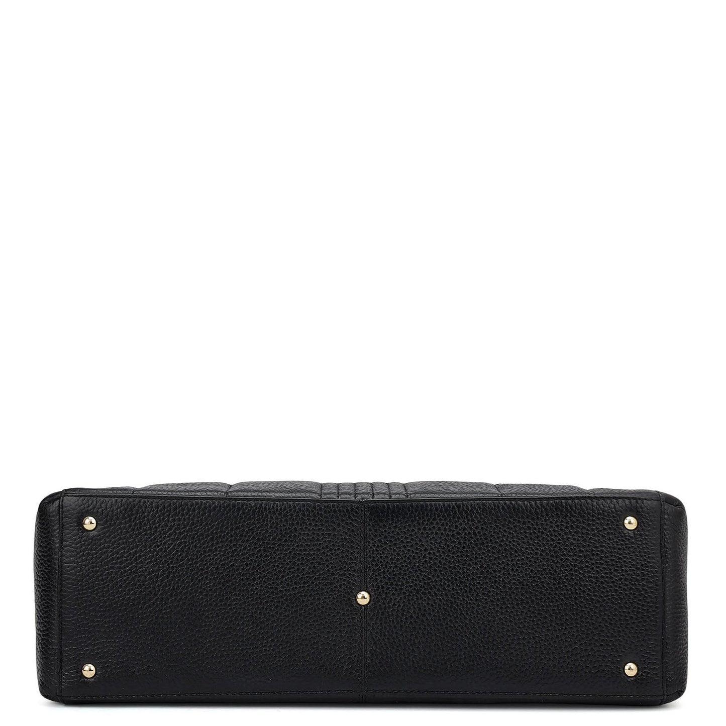 Large Wax Stripe Leather Book Tote - Black