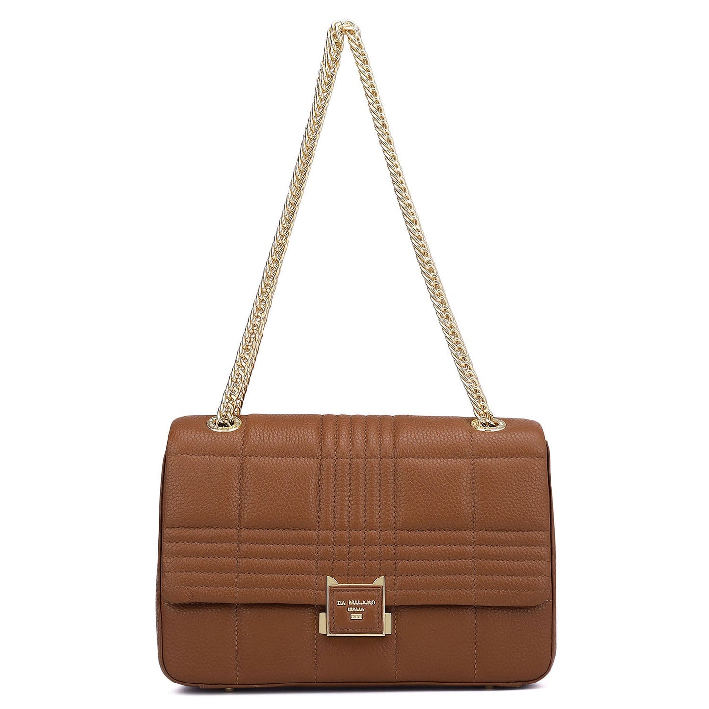 Medium Wax Stripe Leather Shoulder Bag - Woddy