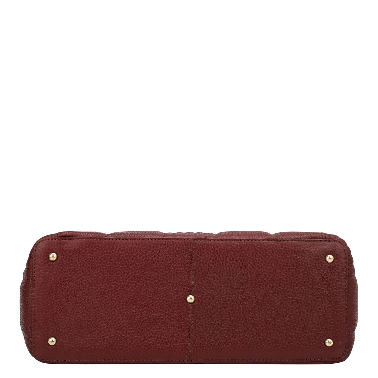 Medium Wax Stripe Leather Tote - Wine