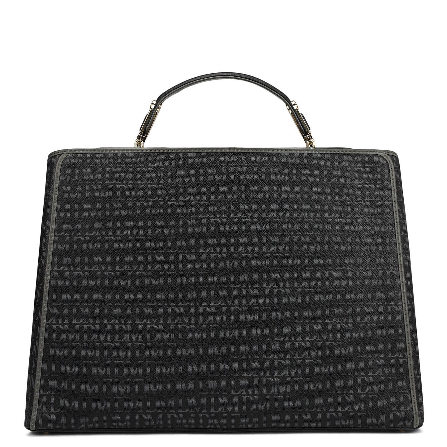 Medium Monogram Leather Book Tote - Black