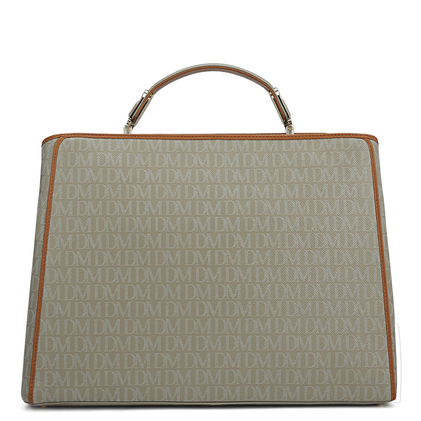 Medium Monogram Leather Book Tote - Stone Grey