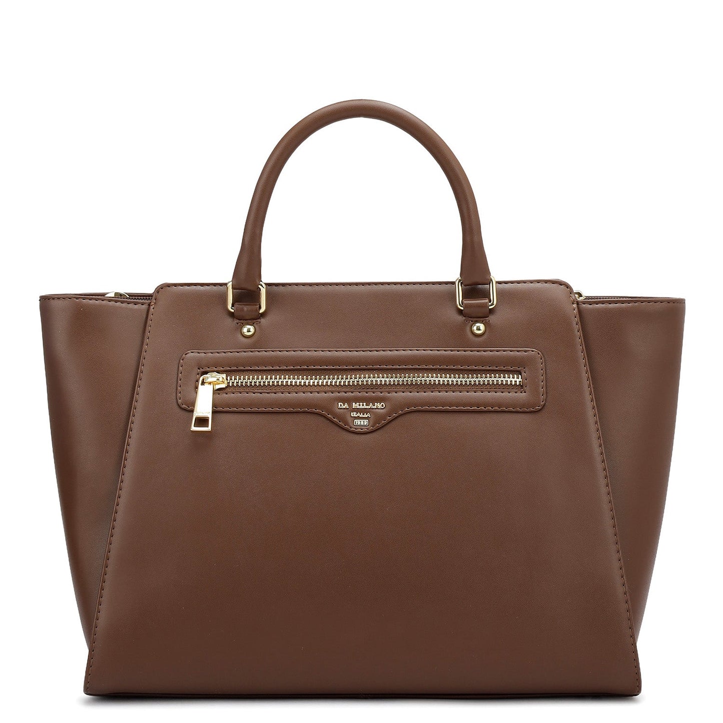 Medium Plain Leather Satchel - Date