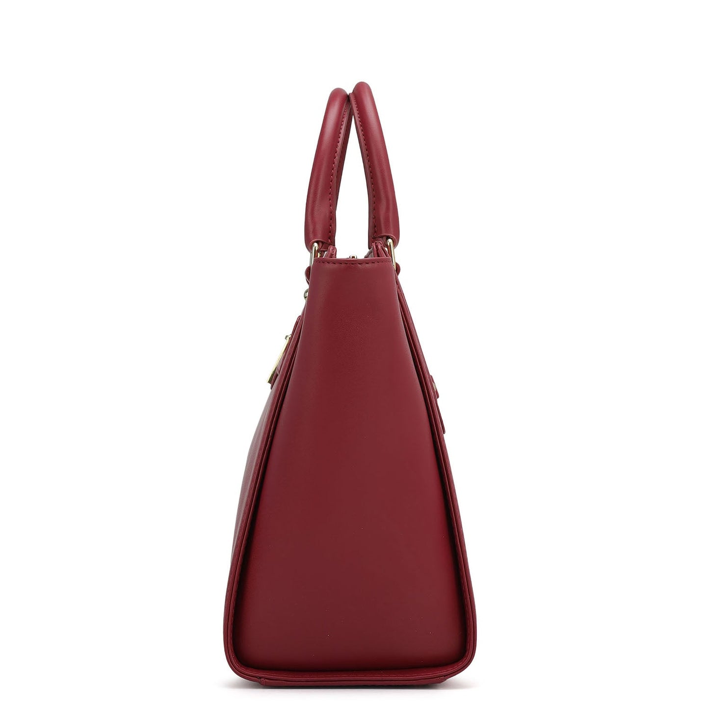 Medium Plain Leather Satchel - Plumberry