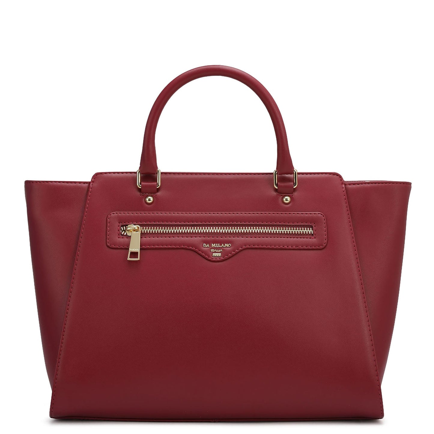 Medium Plain Leather Satchel - Plumberry