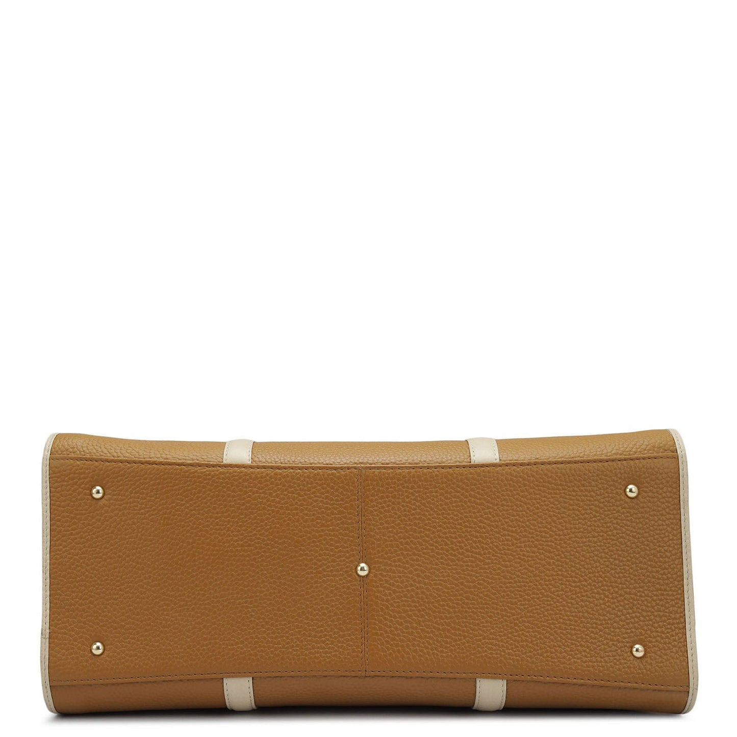 Large Wax Leather Satchel - Caramel