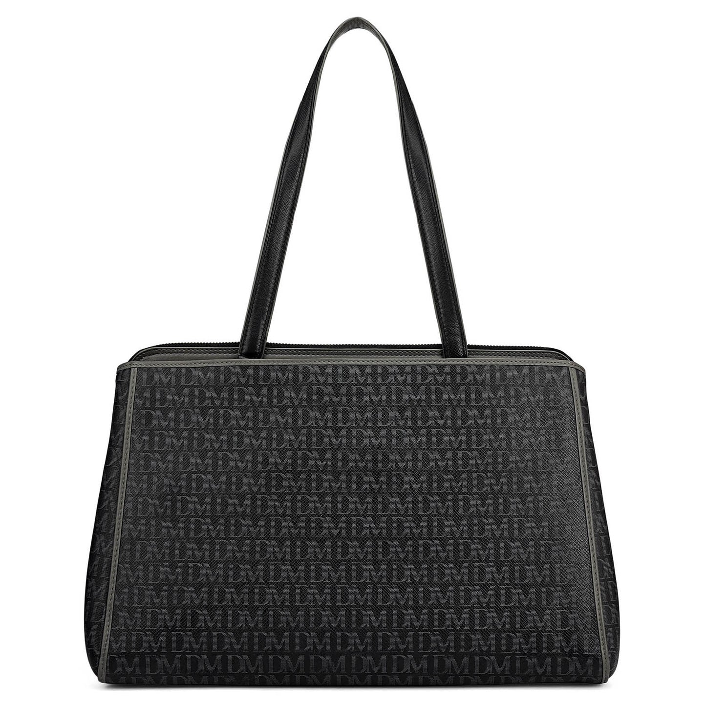 Medium Monogram Leather Shoulder Bag - Black