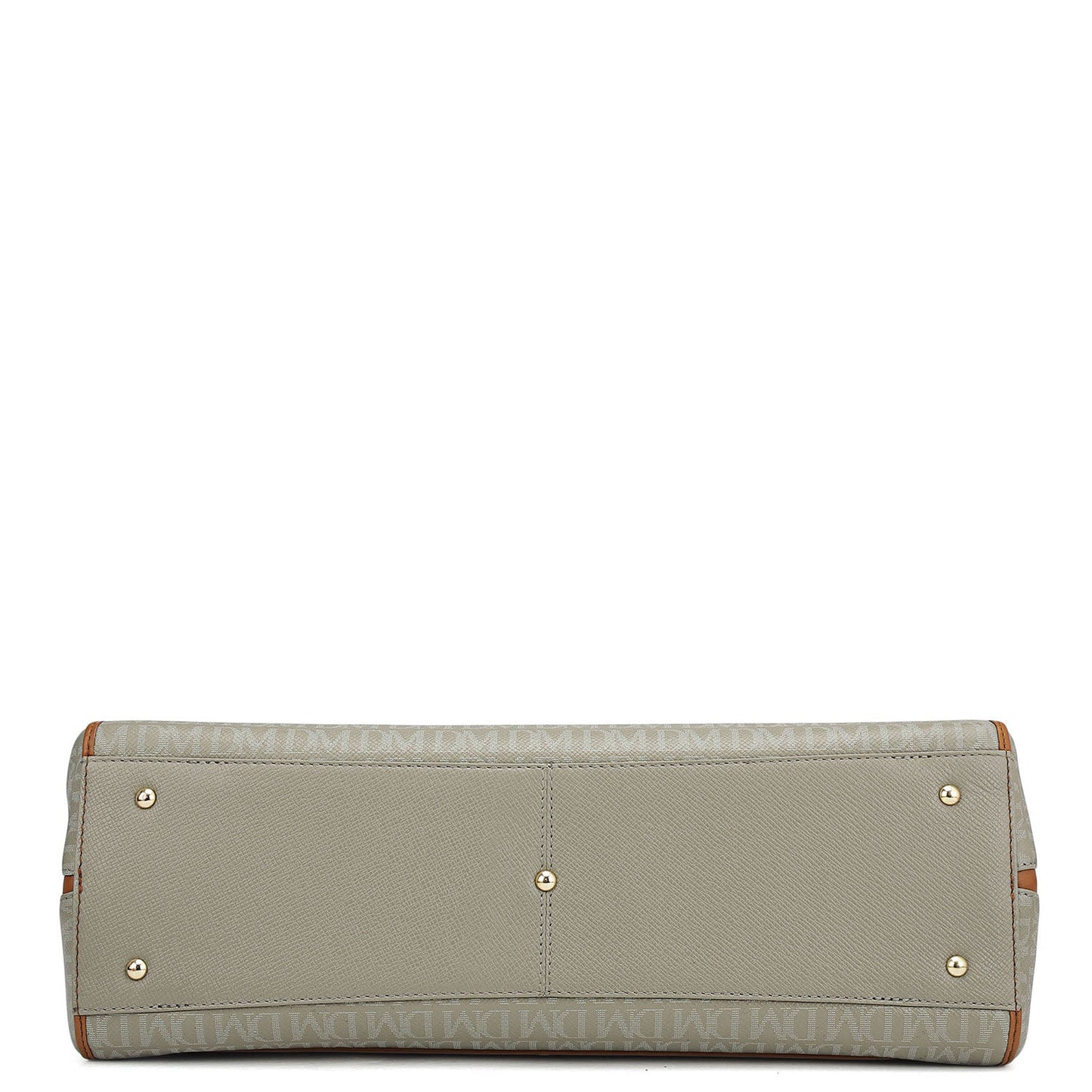 Medium Monogram Leather Shoulder Bag - Stone Grey