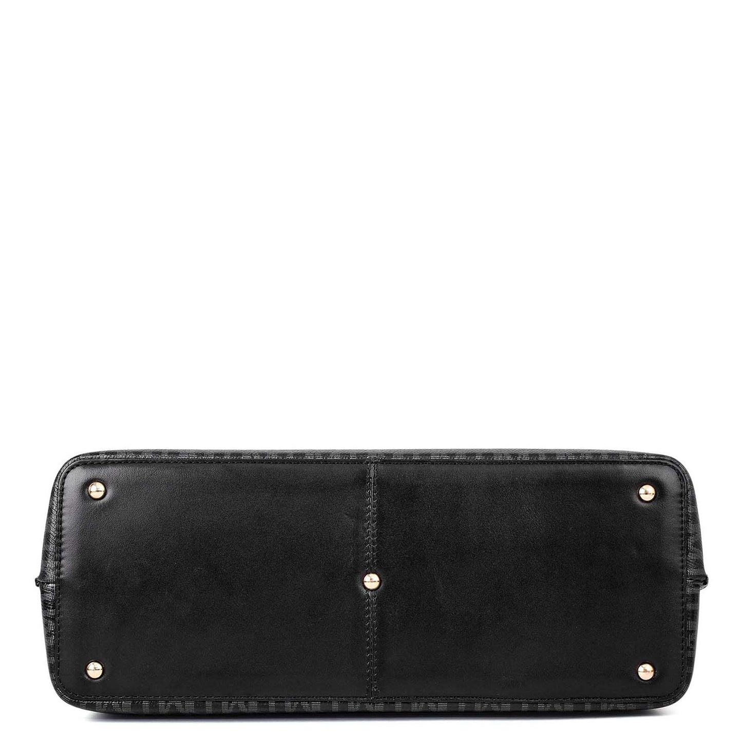 Medium Monogram Leather Satchel - Black