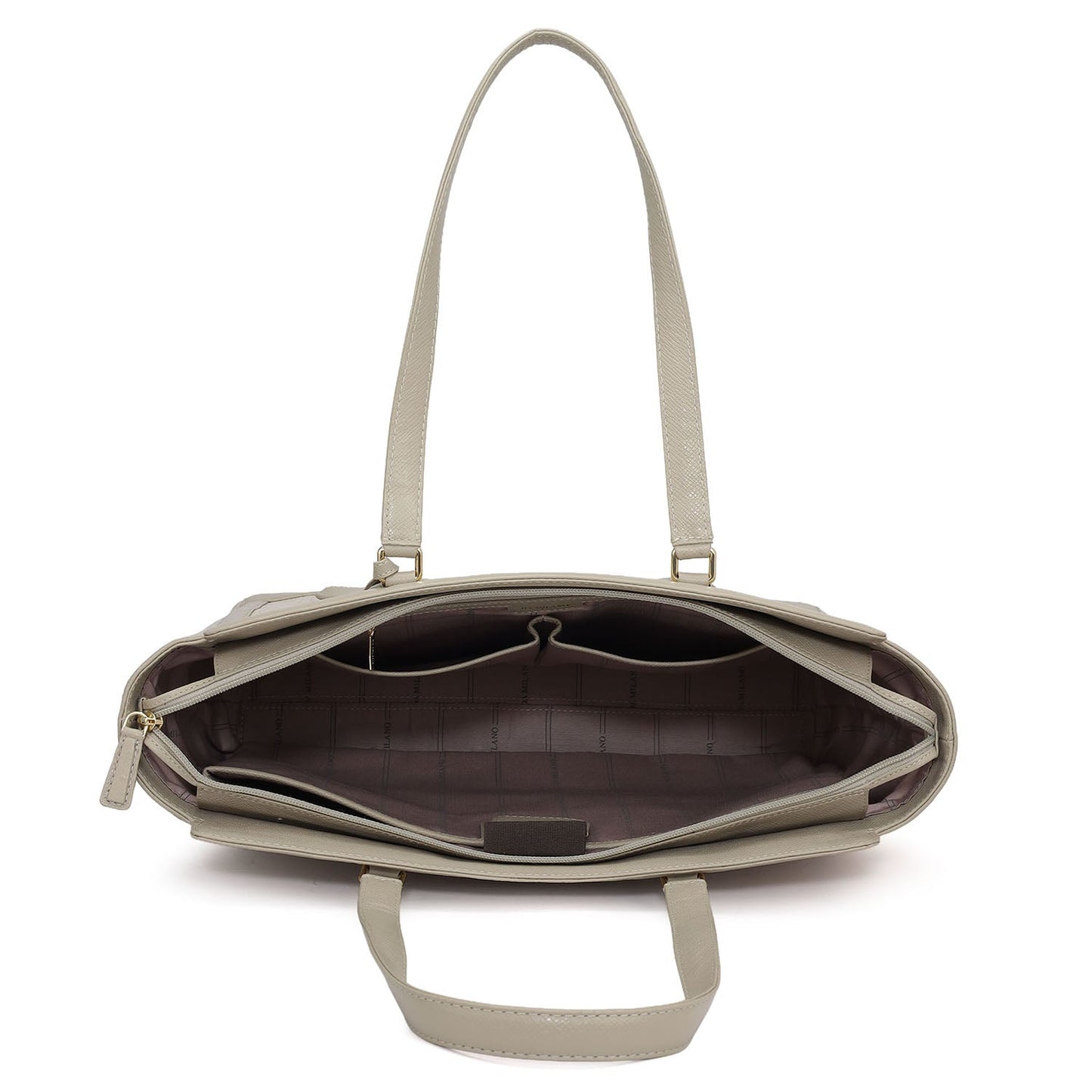Large Croco Franzy Leather Tote - Frost
