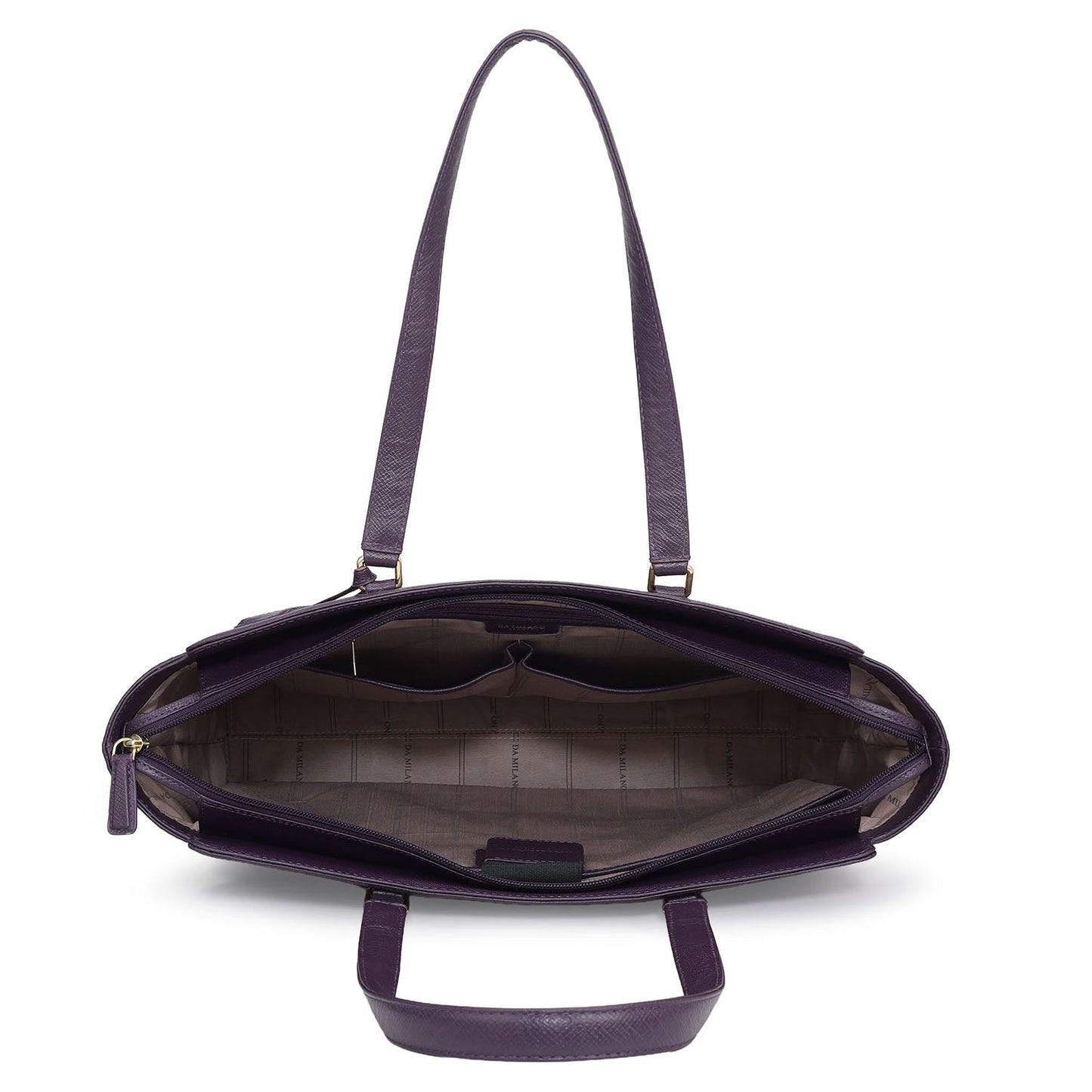 Large Croco Franzy Leather Tote - Grapevine