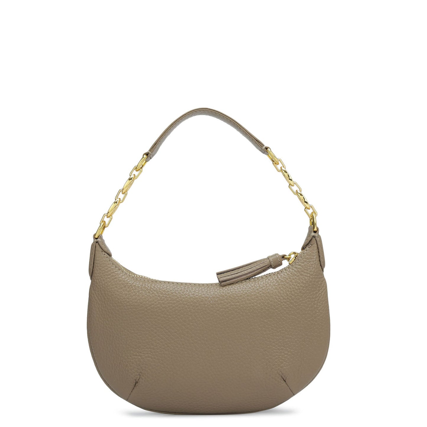 Small Wax Leather Baguette - Greyish Taupe