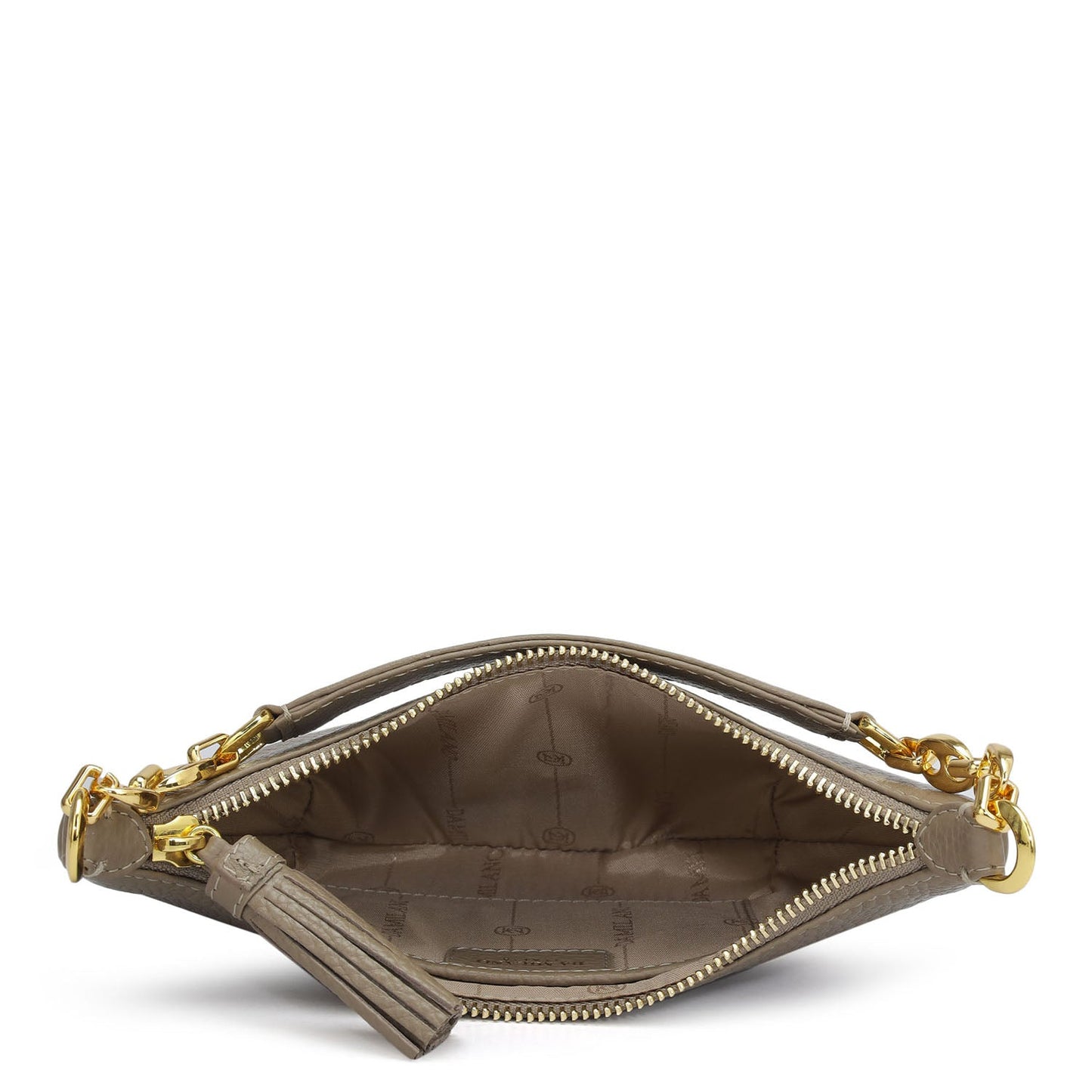 Small Wax Leather Baguette - Greyish Taupe