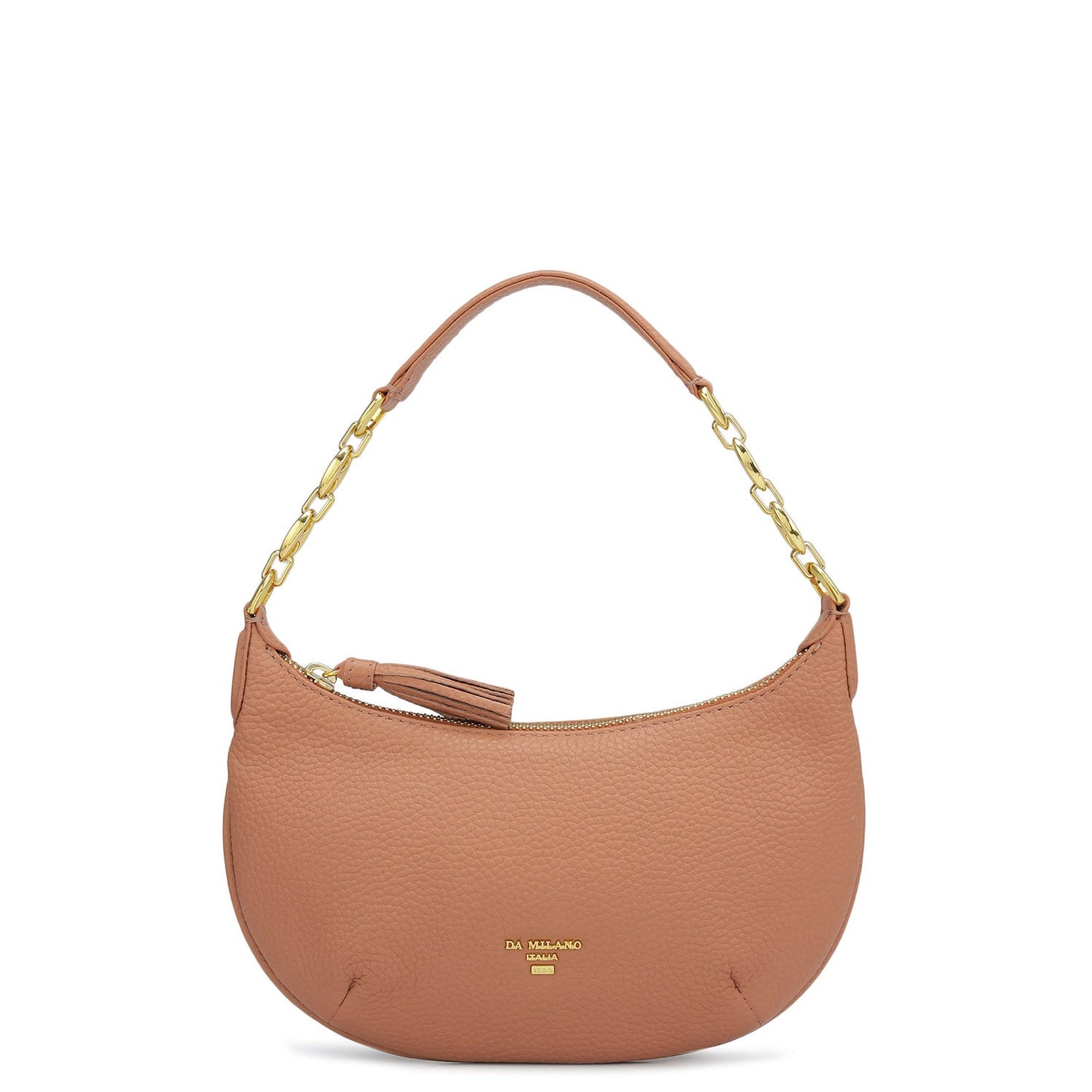 Small Wax Leather Baguette - Terracotta
